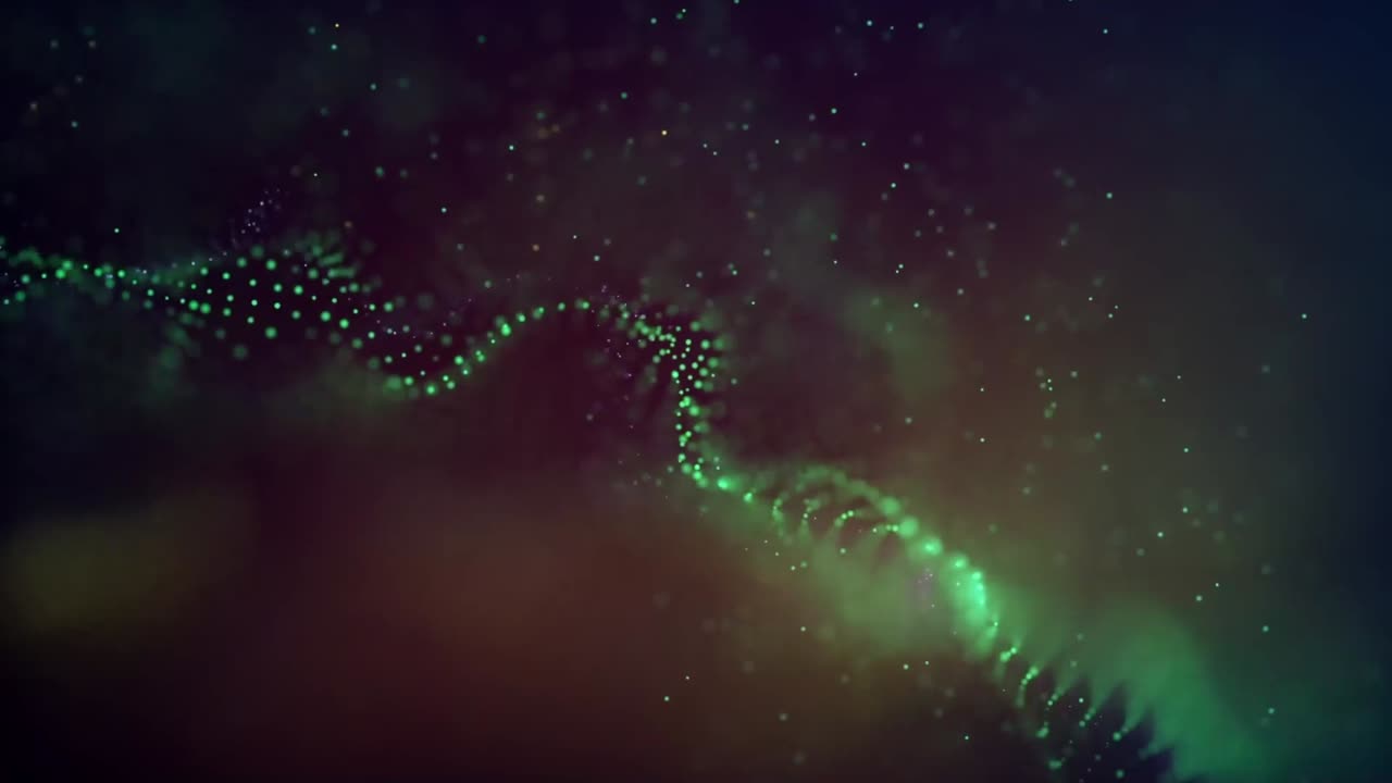 Green Web Particles Loop .Motion Graphic video. Visual Effect video. Motion Backdrop.