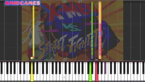 X-Men Vs Street Fighter - Intro Title ~ Piano ( Midi )