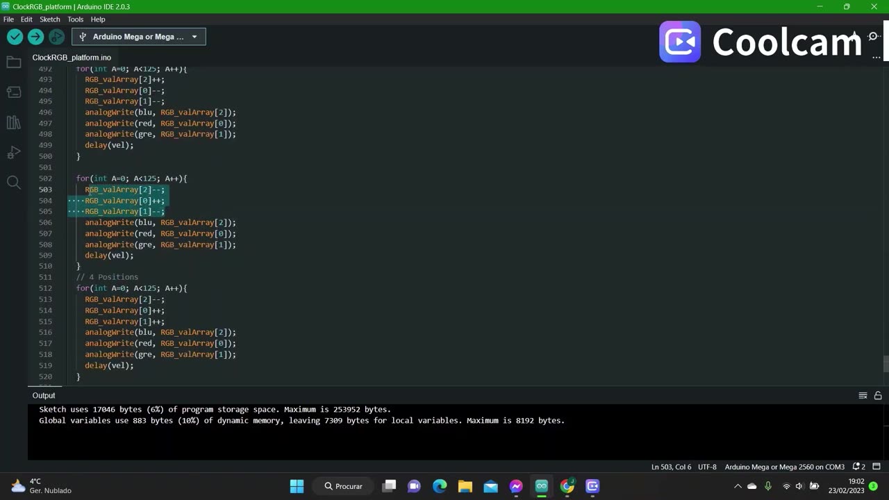 Arduino multi function platform, RGB control part 1; automatic mode.