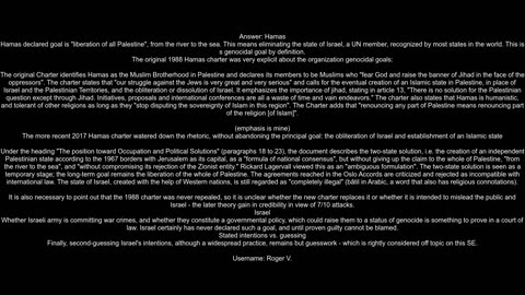 What evidence exists for against the claim that Hamas wants genocide and or that Israel does not
