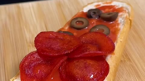 Pepperoni Baguette Sandwich ASMR