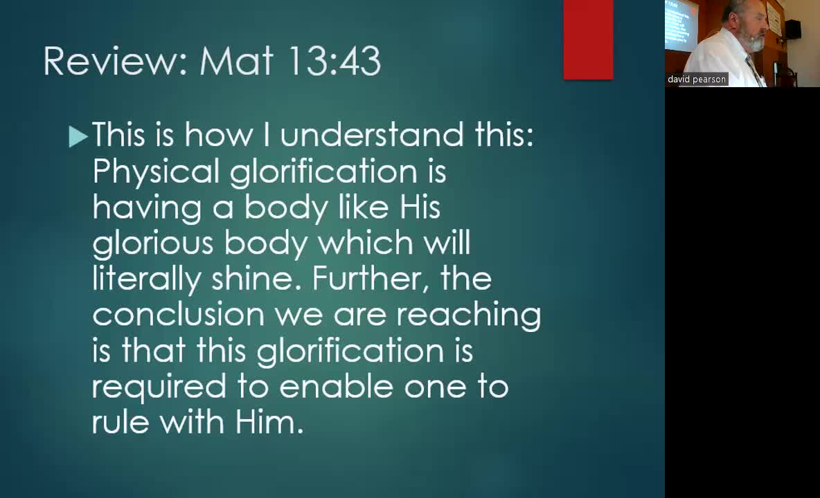 Sunday June 12, 2022 Revelation: Doctrine of Glorification Seen in Daniel 12:2-3