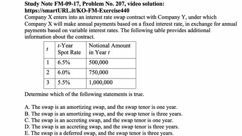 Exam FM exercise for January 16, 2022