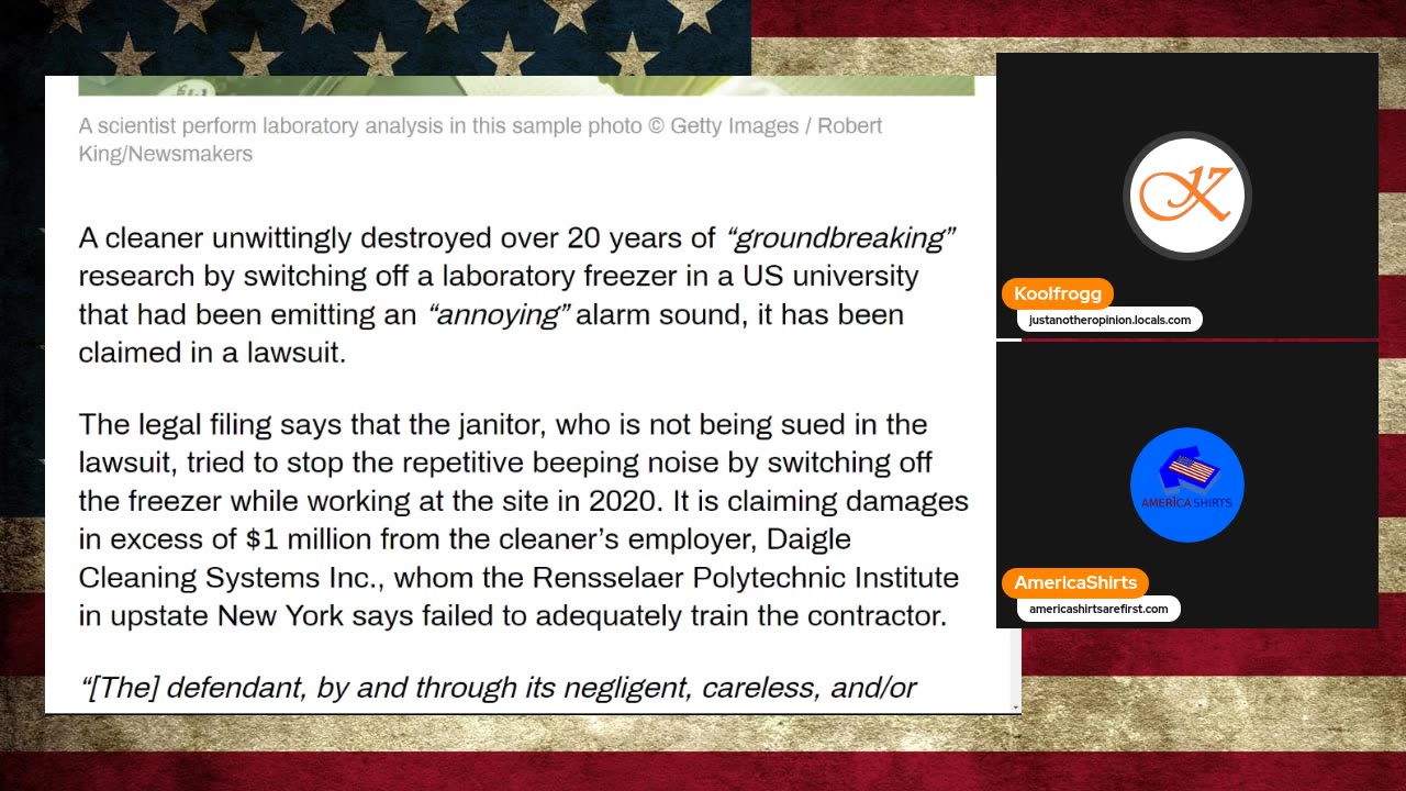 Shtick With Koolfrogg: Janitor wipes out 20 years of ‘groundbreaking’ research