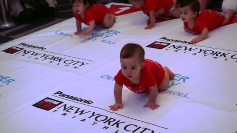 Diaper derby has babies crawl for victory