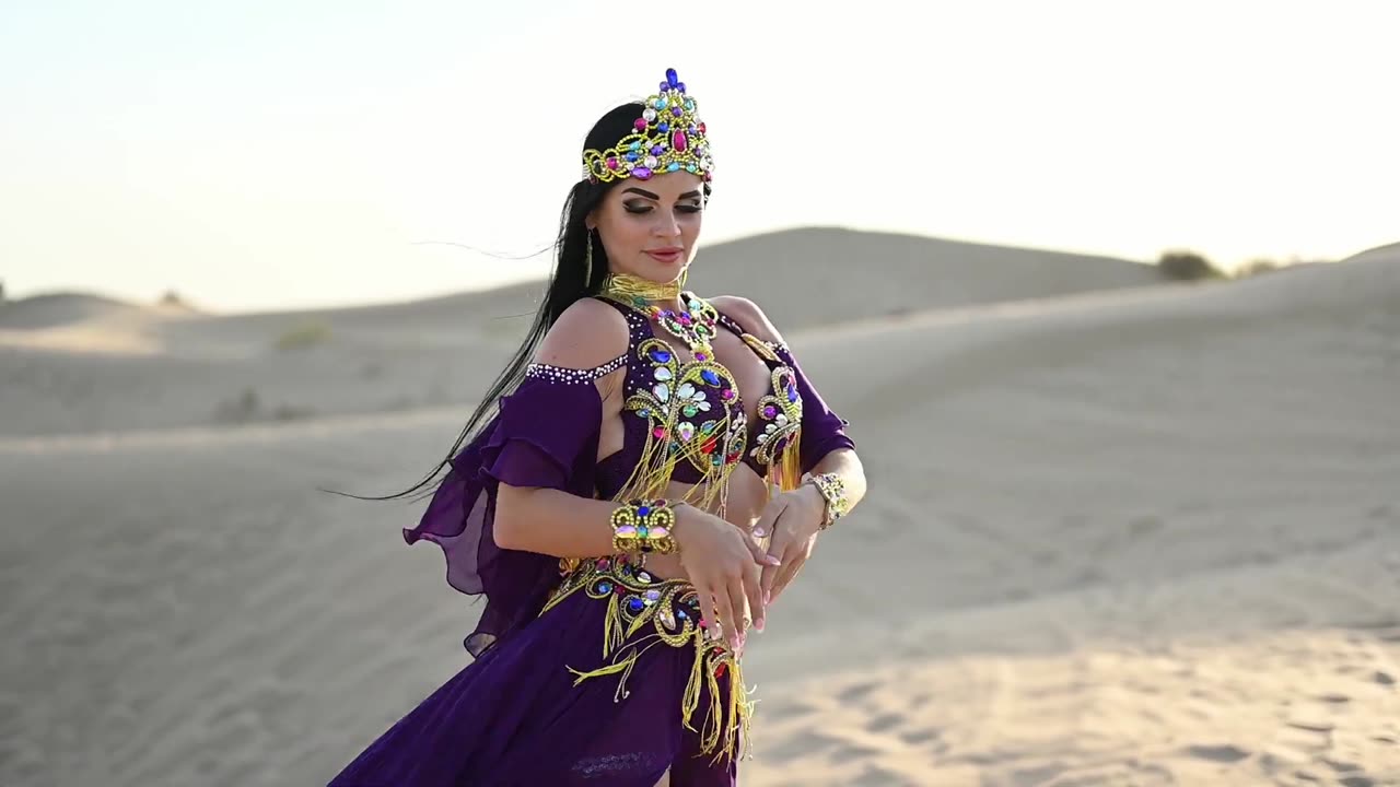 Belly dancer in Dubai desert