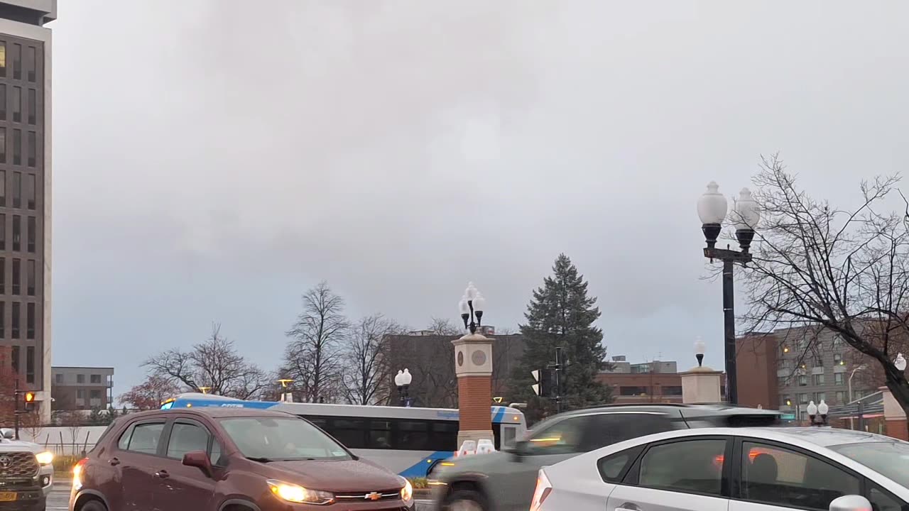 Created material in the atmosphere made to look like a cloudy day