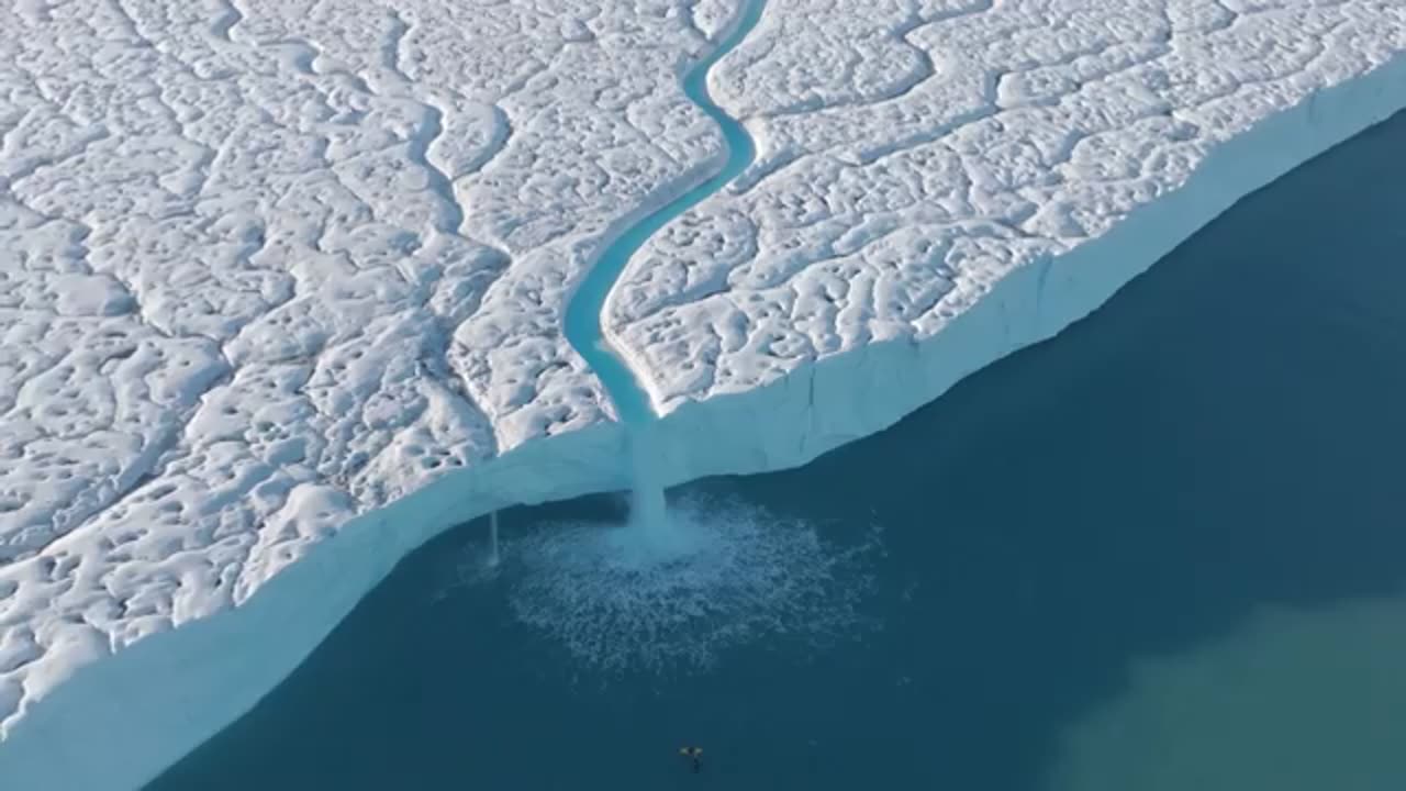 Extreme Arctic waterfall Kayaking down the ICE WALL