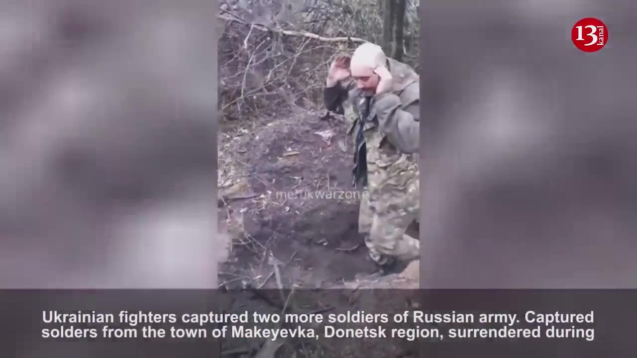 Helpless in the trench, Russians abandoned their weapons and surrendered