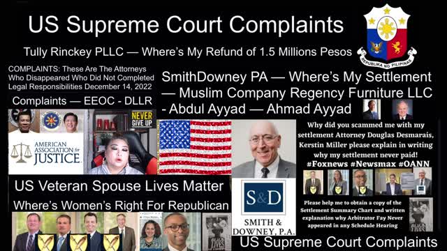 Smith Downey PA Baltimore MD - US Supreme Court Complaints -Philippines Star - Manila Bulletin - President BongBong Marcos - President Biden - President Trump - Regency Furniture LLC Corporate Office Headquarters - Abdul Ayyad - Ahmad Ayyad - DCBAR