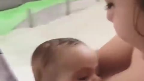 Baby Feeding Mother Milk First Time.Cute baby Brestfeeding - Mommy's Hungry. Funny baby 2022