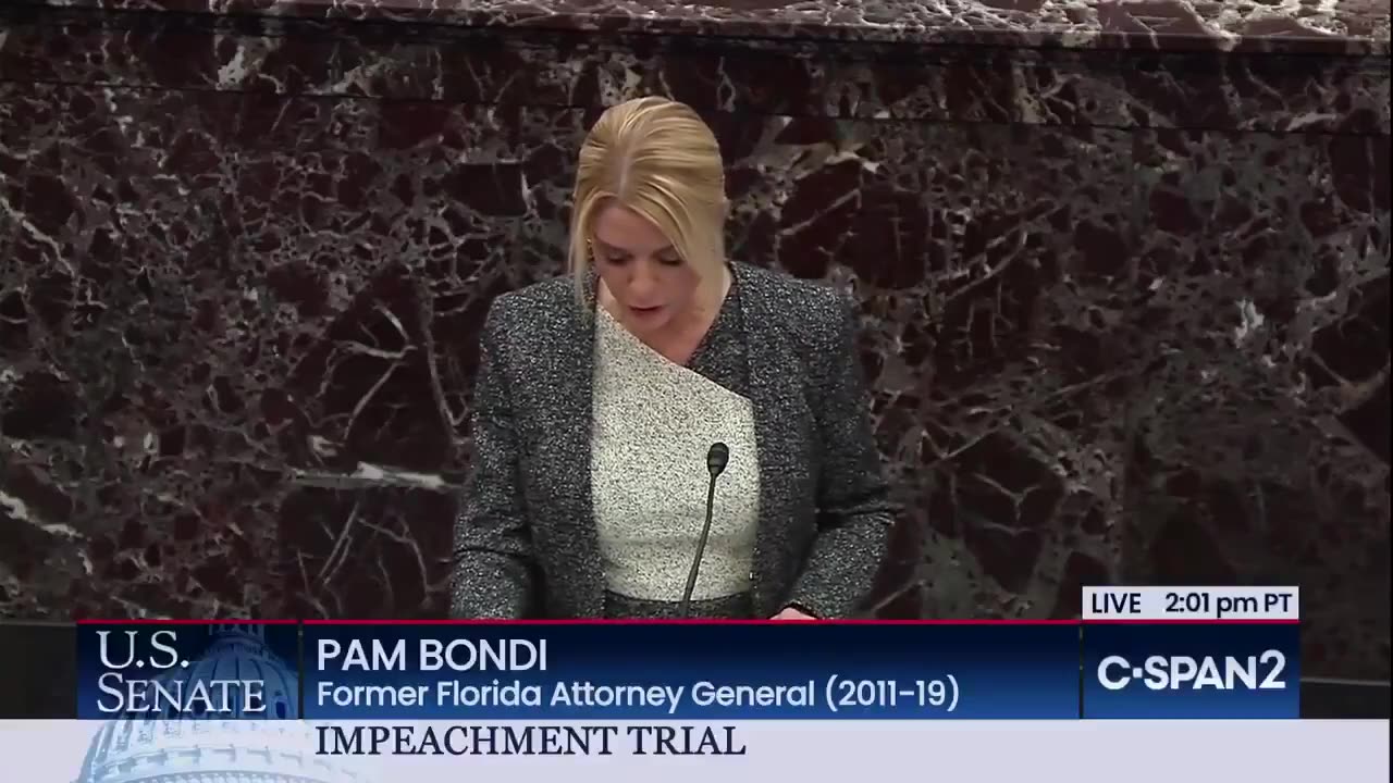 Bondi talks at Un about Biden crime cartel