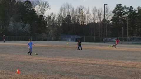 The boy loves soccer