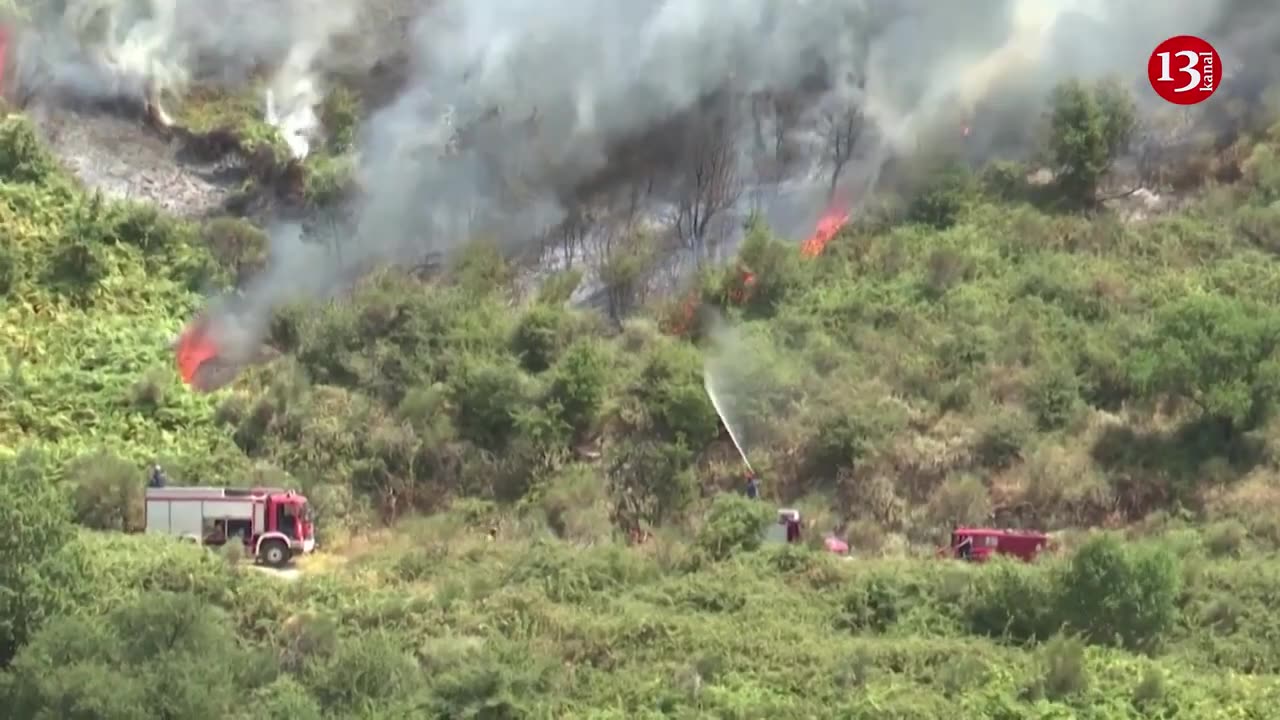 Water bombing planes battle fires on Greek island of Corfu