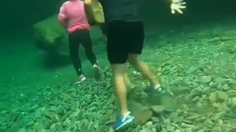 Walking underwater