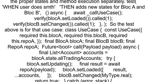 Flutter Mocktail with bloc_test how to verify another bloc39s state is changed