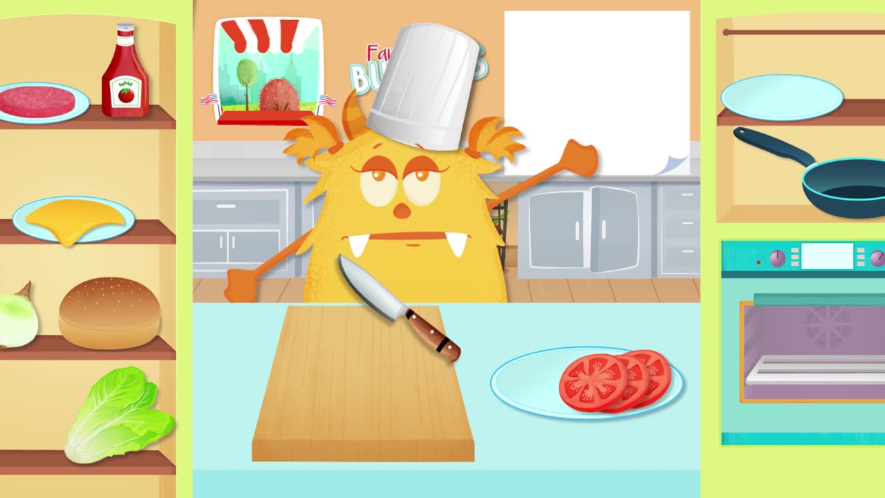 Cooking for children - Learn to cook a healthy hamburger with Cooking Land