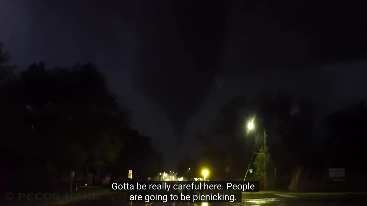 Evening tornado barely misses small town USA