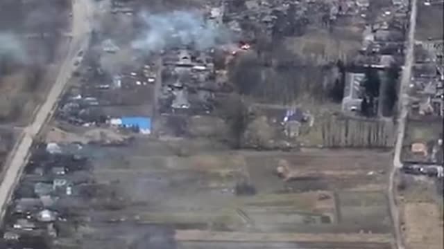 DRONE CAPTURES RUSSIAN SHELLING