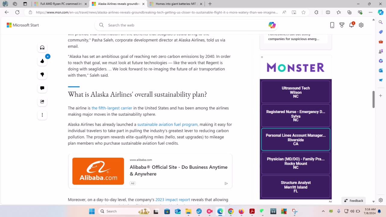 ull AMD Ryzen PC,Alaska Airlines reveals groundbreaking tech,MIT plans energy cement