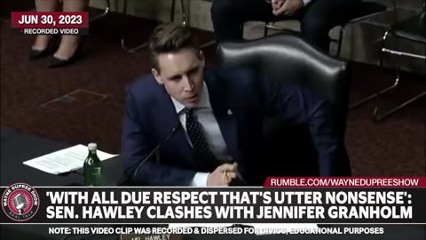 Josh Hawley and Jennifer Granholm Clash: 'With All Due Respect, That's Utter Nonsense'