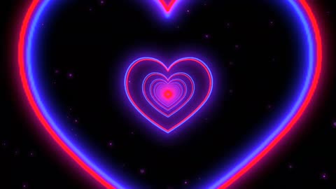 106. Heart Tunnel💜Purple Heart Background Neon Heart Background Video