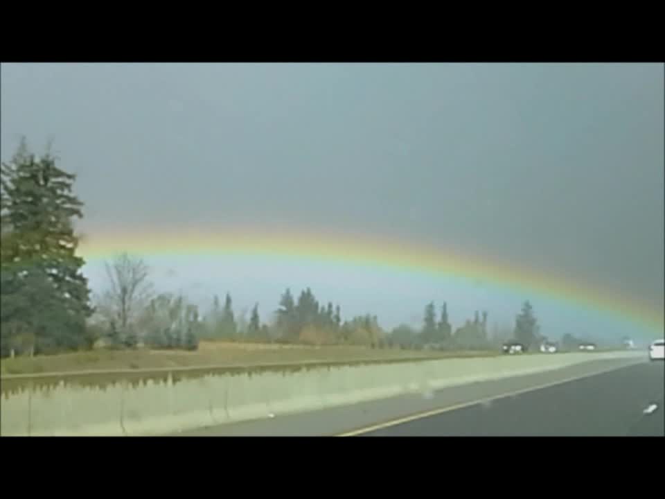 Perfect rainbow in the sky