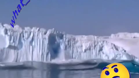 watching ice fall and rise from the water (looking dry) and fall again..