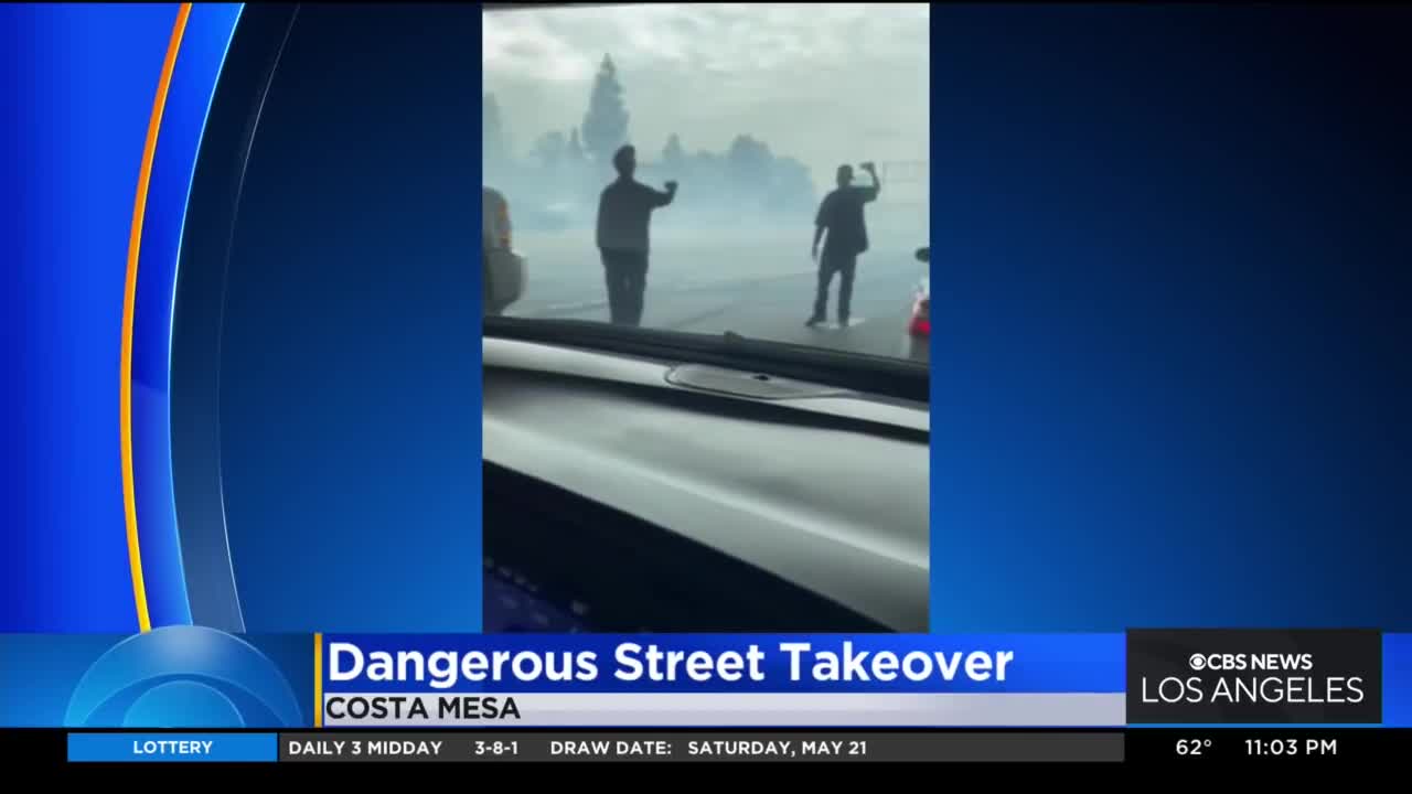 CBS LOS ANGELES | Freeway takeover stops traffic in Costa Mesa