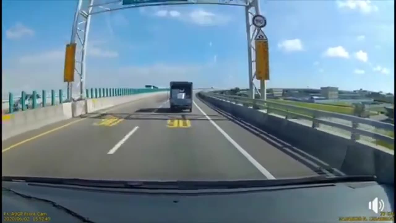 Styrofoam box jumped back into the van...