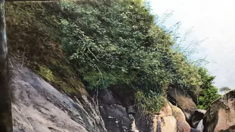 How To Use Acrylic For Beautiful Waterfall | Time Lapse | #47 / Visit Sri Lanka