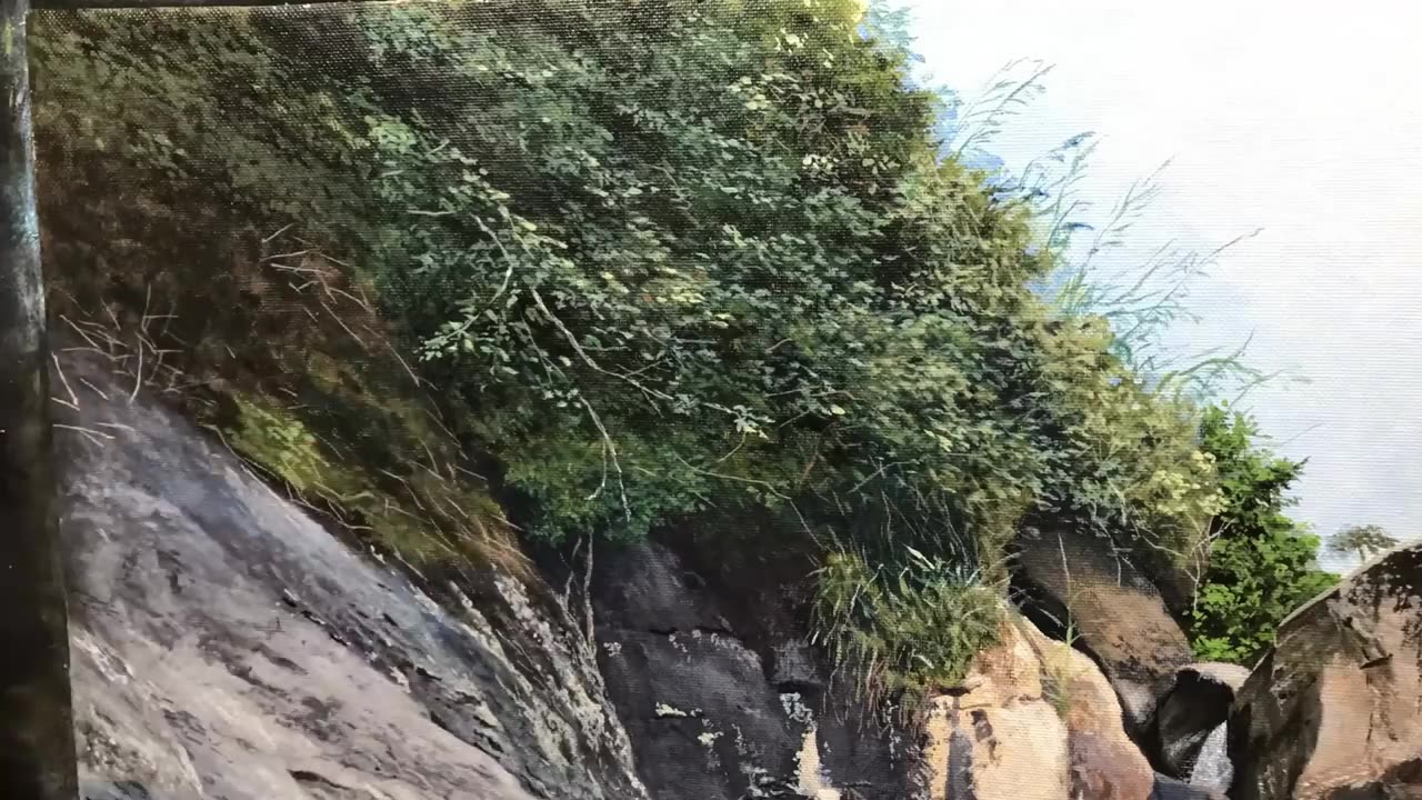 How To Use Acrylic For Beautiful Waterfall | Time Lapse | #47 / Visit Sri Lanka