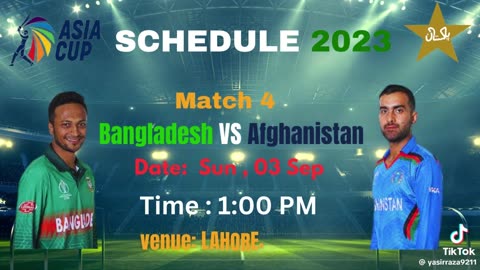 Shedule of Asia Cup