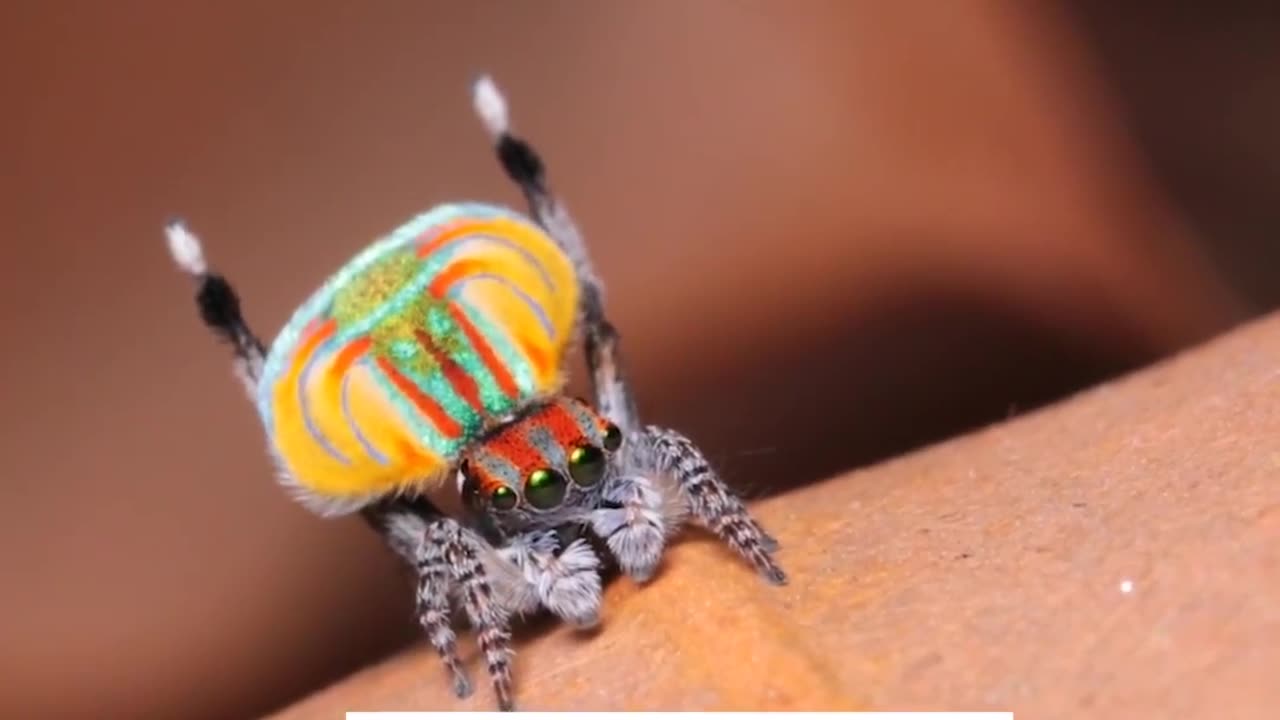 A peacock spider dances to impress a female spider.