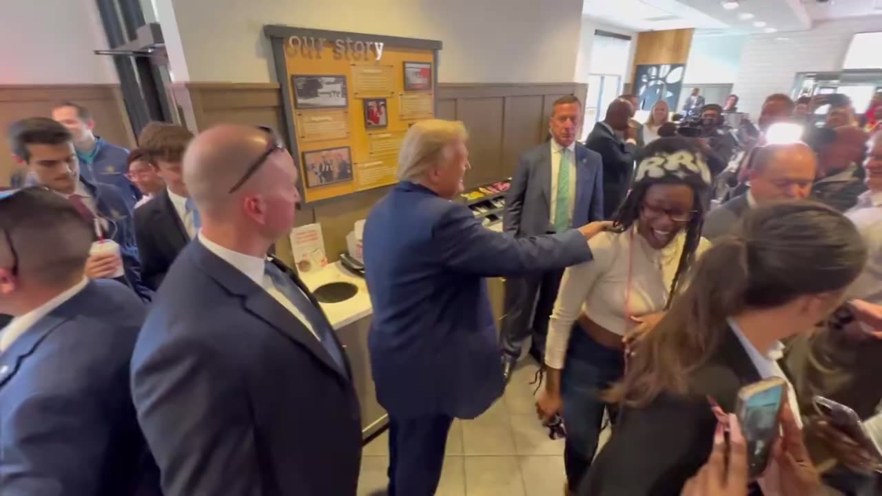 Trump makes a stop at Chick fil A