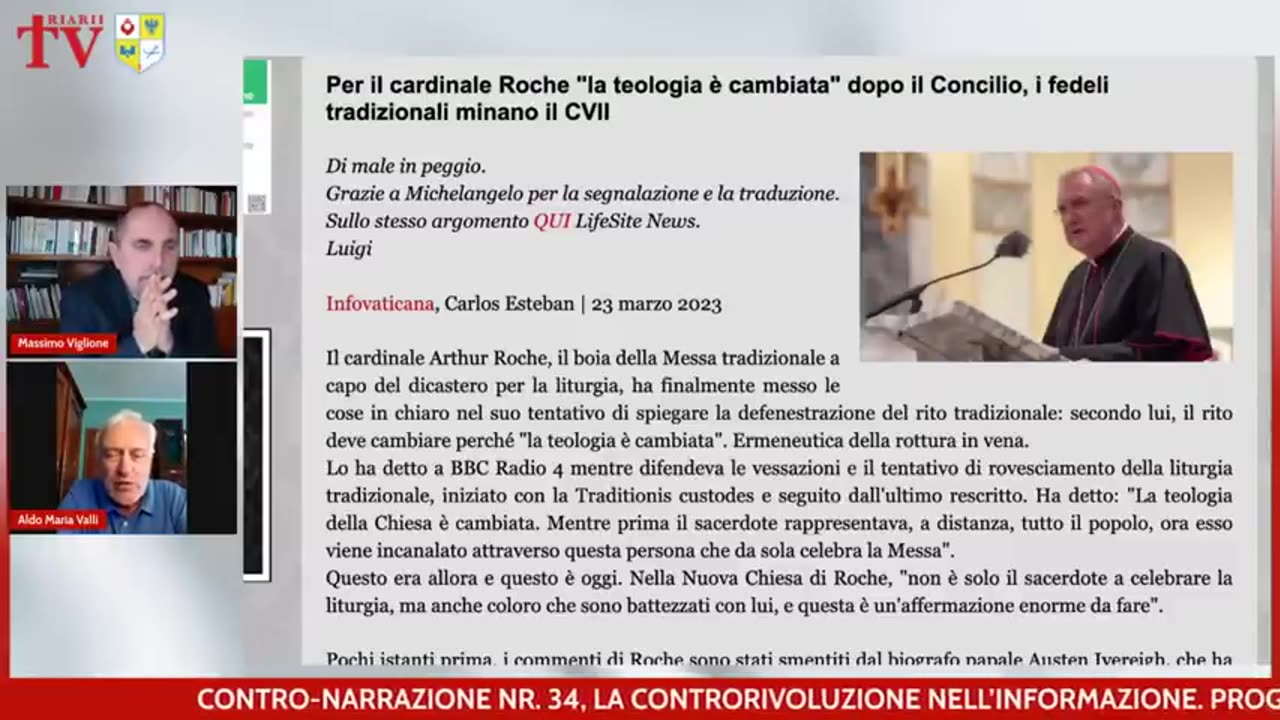 MASSIMO VIGLIONE - “SECONDO IL CARDINALE ROCHE IL CONCILIO HA CAMBIATO LA TEOLOGIA!!”🙏😱🙏
