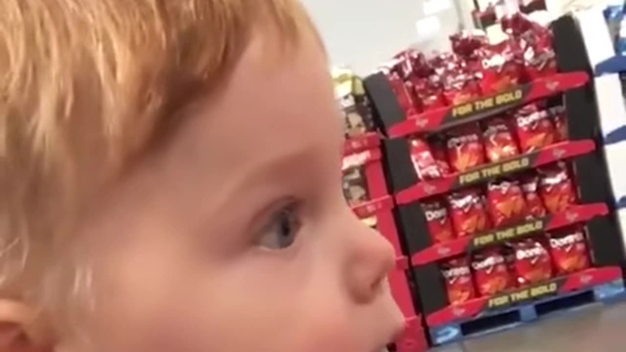 When a baby visits the supermarket for the first time