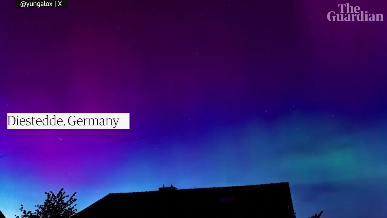 Northern lights captured in timelapse footage across Europe and US