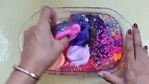 Tiktok VS instragarm mixing slime into satisfying slime Video ASMR