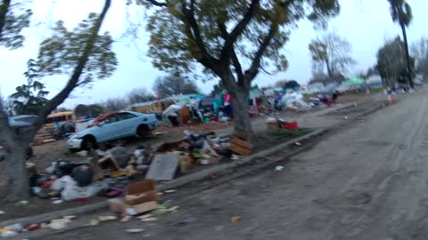 Food at Giant homeless camp