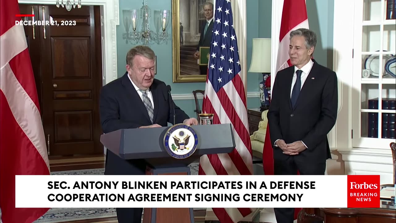 Sec. Blinken Participates In A Defense Cooperation Agreement Signing Ceremony With The Danish FM