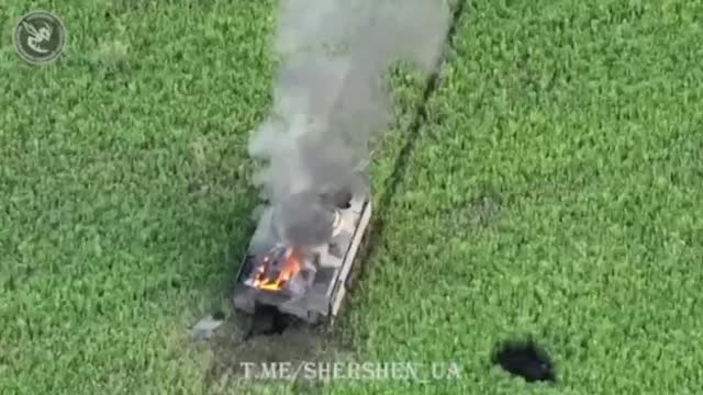 Javelin Dive Bombs Russian APC