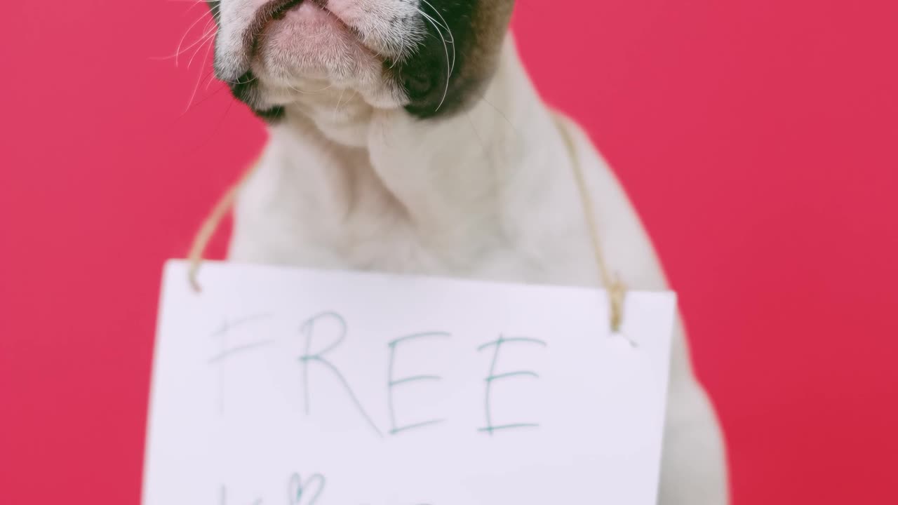 cute dog with free kisses sign!!