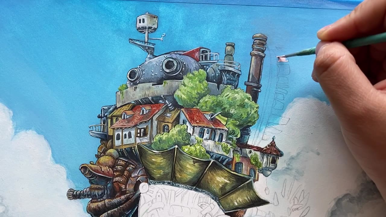 PAINTING STUDIO GHIBLI SCENES ⎟HOWL´S MOVING CASTLE