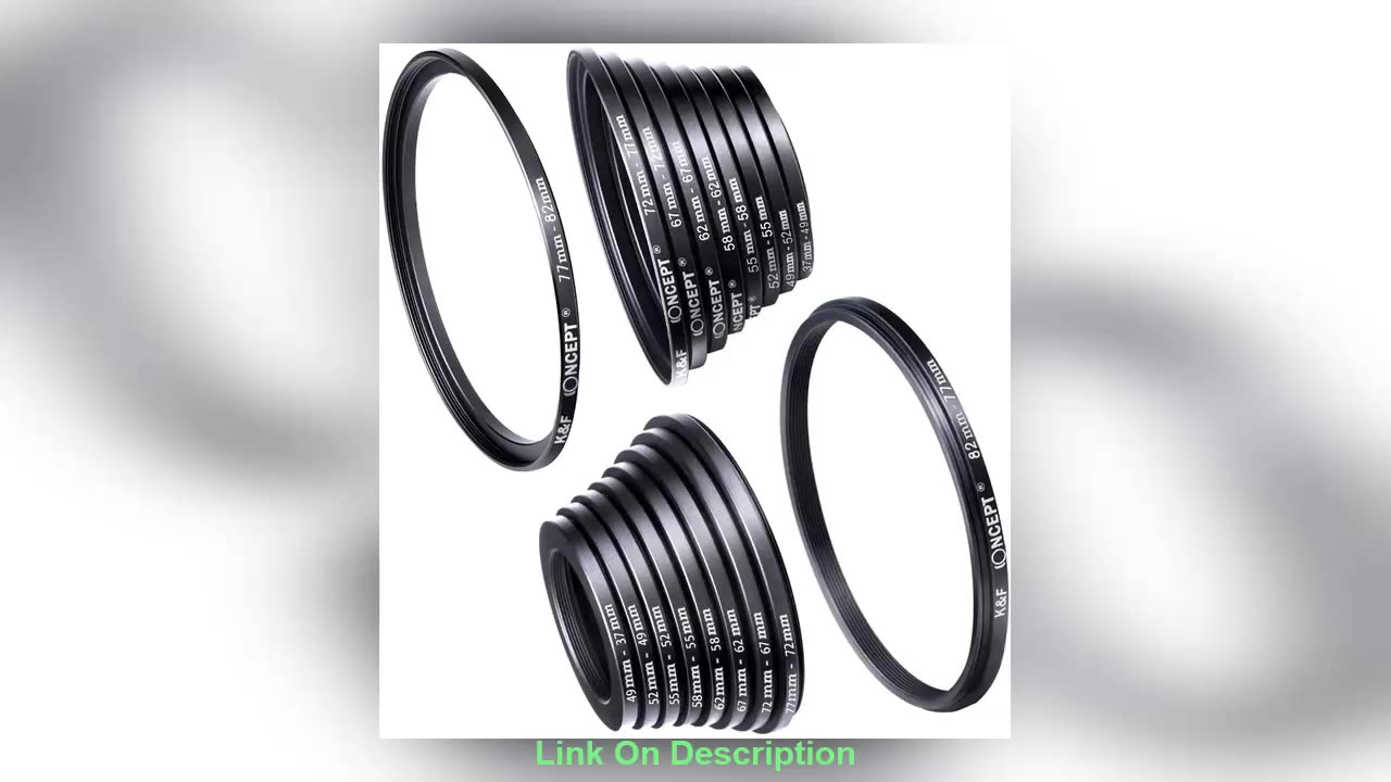 Get K&F CONCEPT 18pcs Camera Lens Filter Step Up/Dow