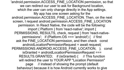 How to open application39s location permission settings directly in React Native