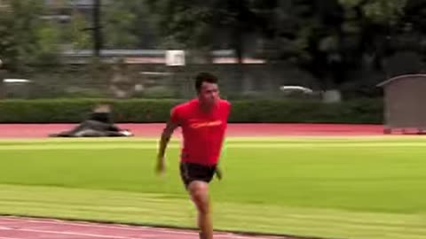 Man with one leg running!