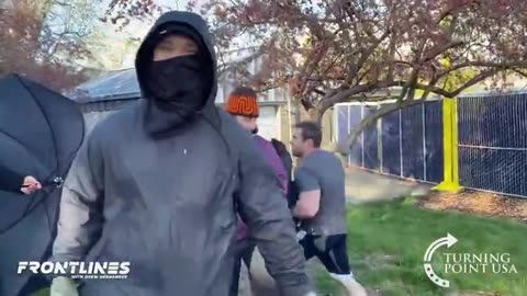 ANTIFA VERMIN TRYING TO BLOCK PEOPLE ENTERING AND LEAVING UC DAVIS AS CHARLIE KIRK IS GIVING SPEECH