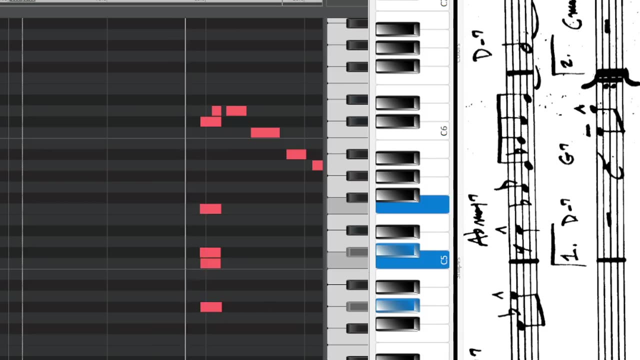 Bebop Piano Afternoon in Paris EZ 3 and 4 note Chords