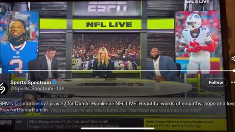 Dan Orlovsky prays openly on NFL Live set for Damar Hamlin